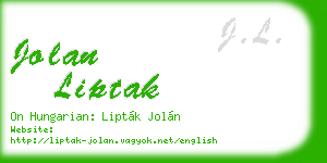 jolan liptak business card